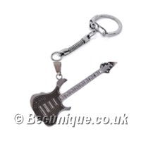 Guitar Silver Keyring - Click Image to Close